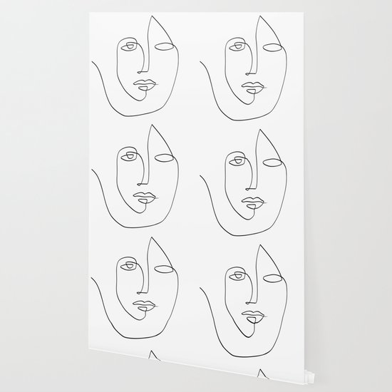 Abstract Face One Line Art Wallpaper By Theredfinchprint Society6 Abstract wallpapers awesome collection for pc, laptop, apple, android phone and tablet. abstract face one line art wallpaper by theredfinchprint