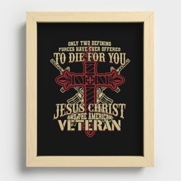 Religious Veterans Day Freedom Saying Recessed Framed Print