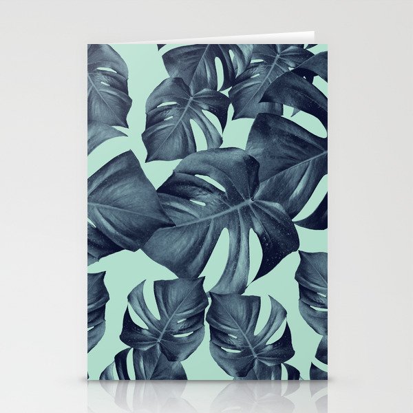 Monstera Leaves Pattern #10 #tropical #decor #art #society6 Stationery Cards
