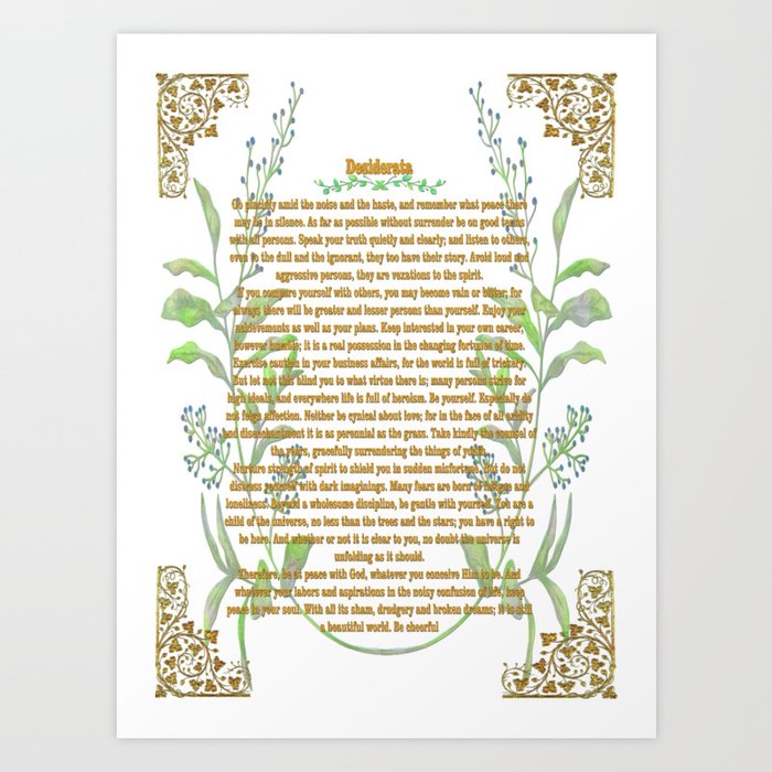 Desiderada also Known As Desiderata" Art Print