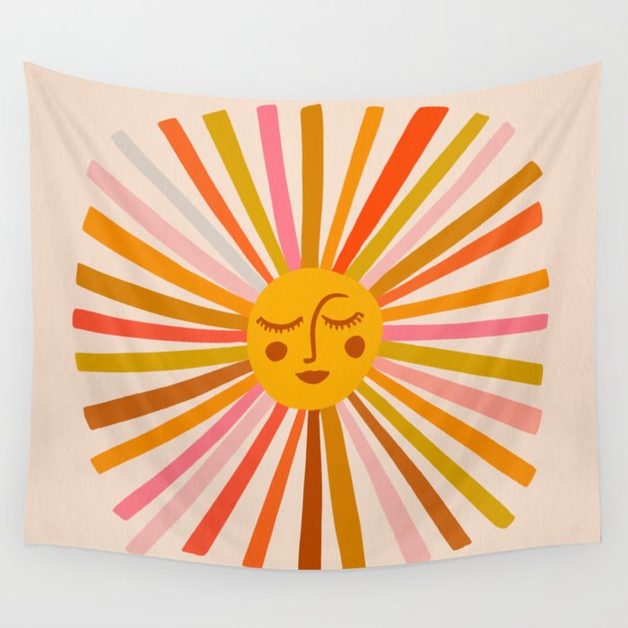 Sunshine – Retro Ochre Palette Wall Tapestry