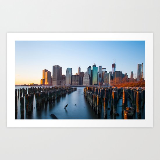 Sunset over Manhattan Art Print