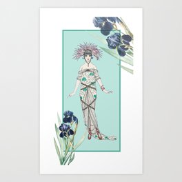 Woman Fine Art - Fashion Style - Iris Flower Art Print