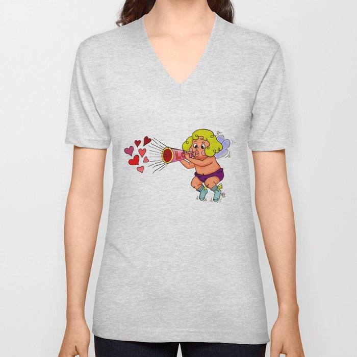 "LOVE - Loud & Clear { Boy Cupid }" by Jesse Young ILLO V Neck T Shirt