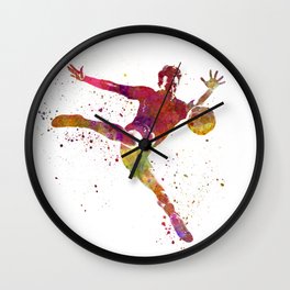 man soccer football player 08 Wall Clock | Shadows, Watercolor, Abstract, Color, Sport, Players, Backlit, People, Soccer, Football 