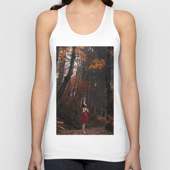 Girl in the red nature Unisex Tank Top