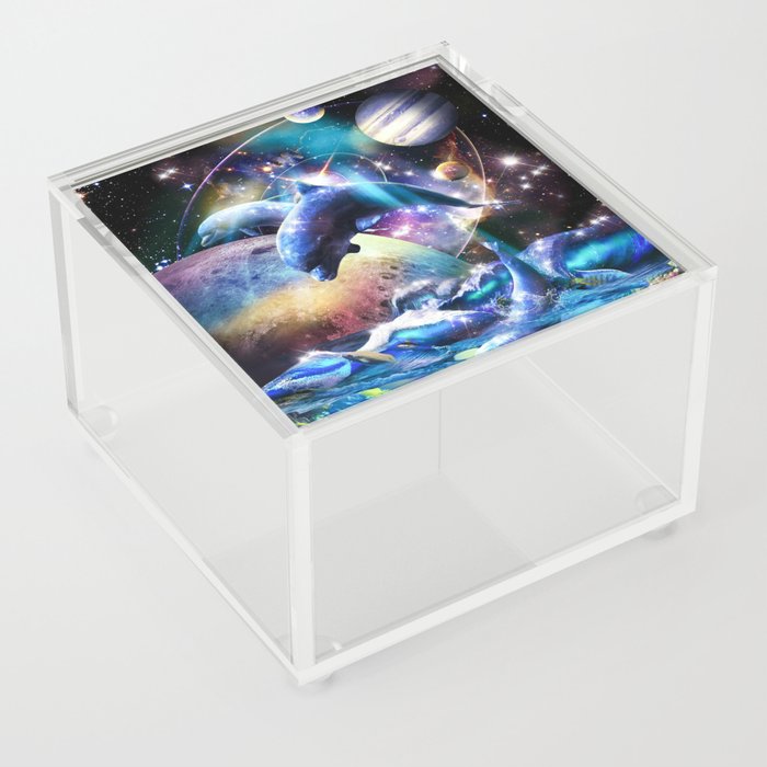 Galaxy Dolphin - Dolphins In Space Acrylic Box