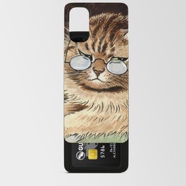 Cat at work with glasses by Louis Wain Android Card Case