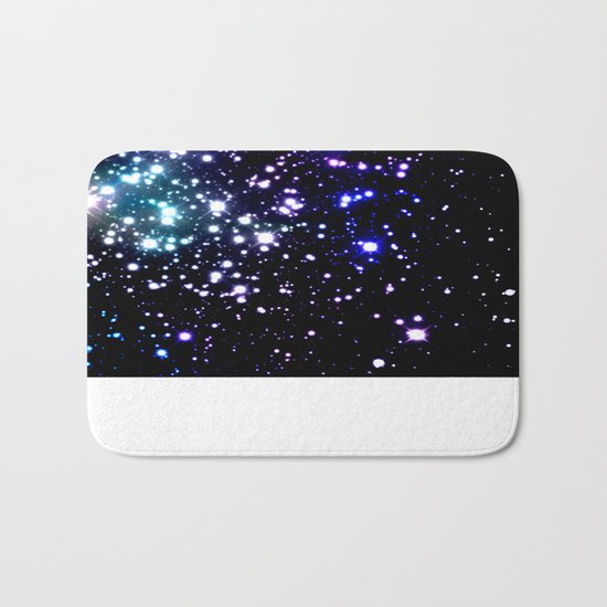 galaXy Aqua Blue Gray Bath Mat