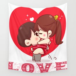 Creative T-shirt design expressing love Wall Tapestry