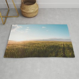 Golden Hour Rug | Color, Farming, Farm, Nature, Colorful, Hdr, Digital, Sunset, Montana, Anniebailey 