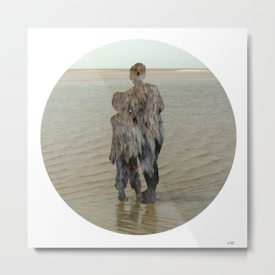 Sea Side Impression - Wood Collage Metal Print