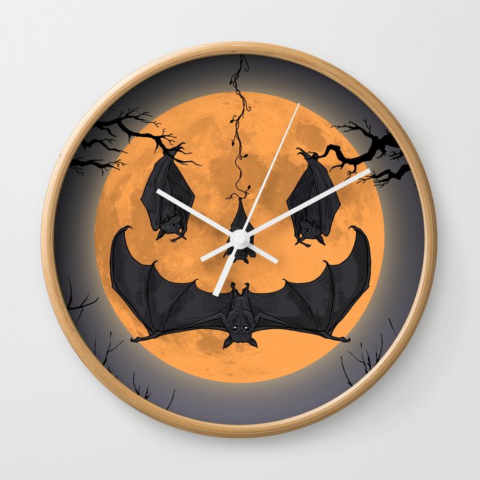 Halloween Moon Wall Clock