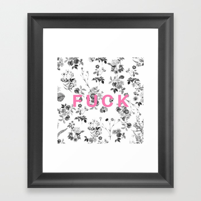 FUCK Floral Framed Art Print