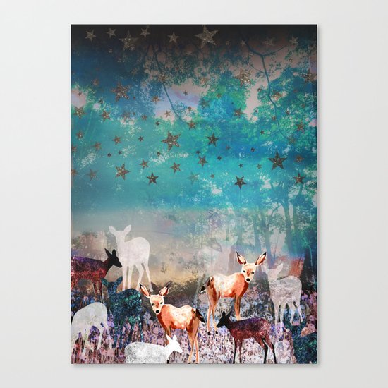 Deer Enchanted Forest Canvas Print