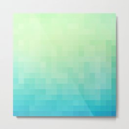 Mosaic Tropical Gradient - Emerald and Sapphire Metal Print