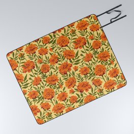 Marigold Flowers Pattern Picnic Blanket
