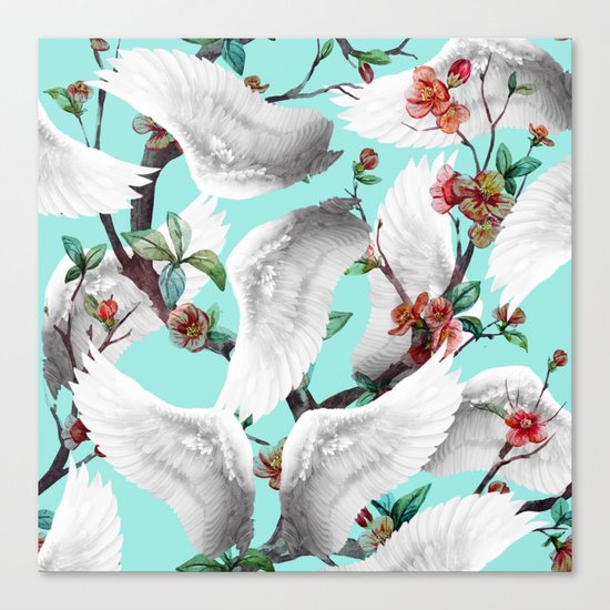 tropical wings flowers Canvas Print
