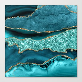 Agate Glitter Ocean Texture 12 Canvas Print