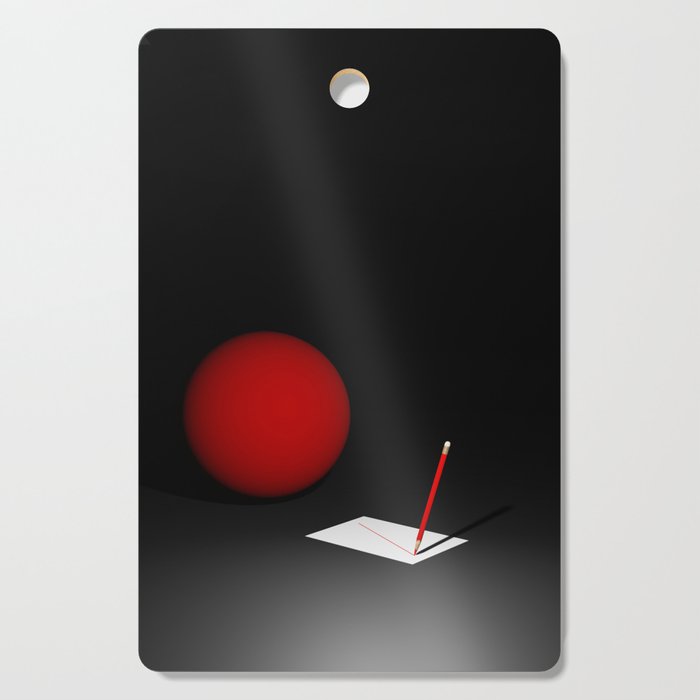 Red, Black, White Cutting Board