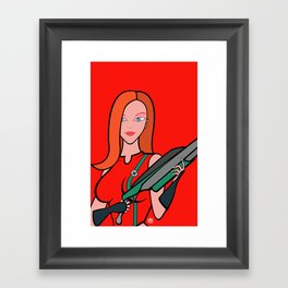 Sci-Fi Lena over Red Framed Art Print
