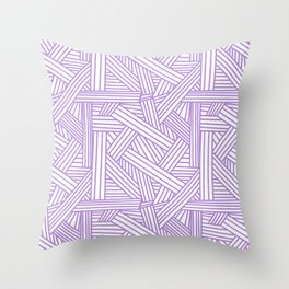 Sketchy Abstract (Lavender & White Pattern) Throw Pillow