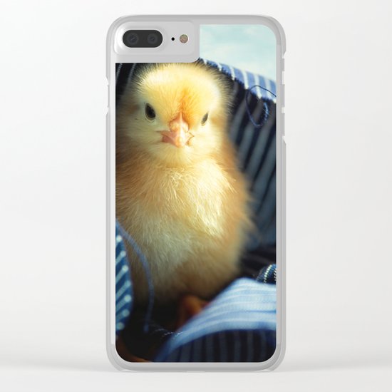 Sweet Chick under the blue towel Clear iPhone Case