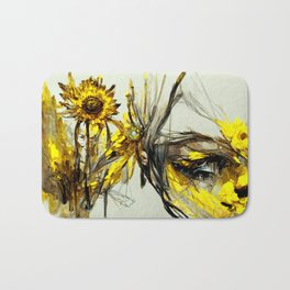 Sunflower Force - Beauty in the Detail (Abstract Art Take Three) Bath Mat