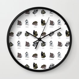 Rock collection with names Wall Clock