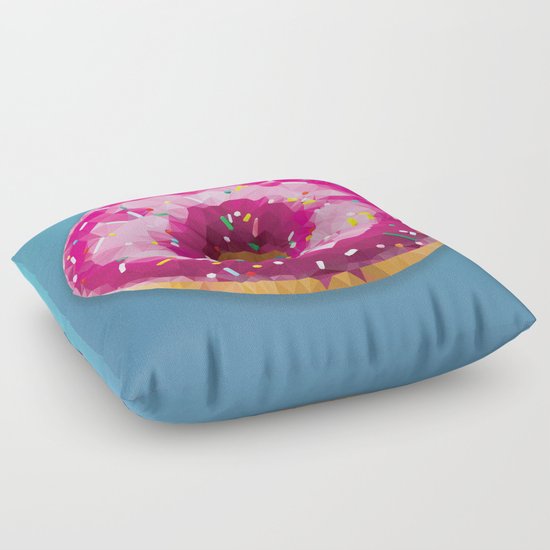 Lowpoly Donut Floor Pillow