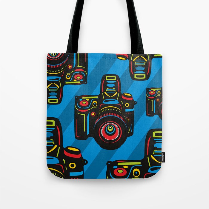 Black Camera Tote Bag by XOOXOO Society6