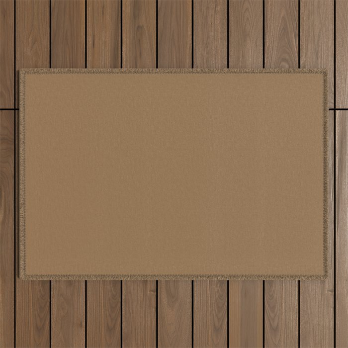 Dark Wheat Brown Solid Color Accent Shade / Hue Matches Sherwin Williams Renwick Golden Oak SW 2824 Outdoor Rug