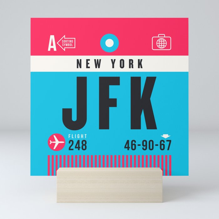 Luggage Tag A - JFK New York USA Mini Art Print