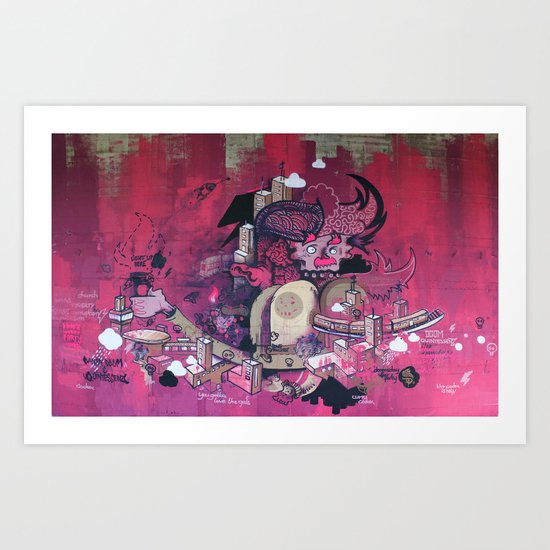 Dont Worry - Party Hard (Pink) Close Up Art Print