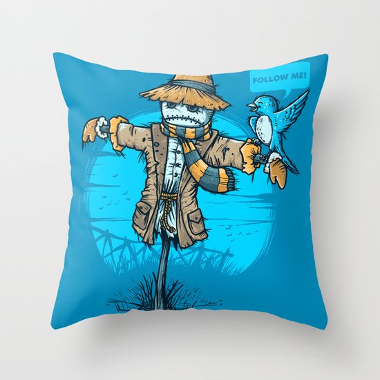 SOCIAL BIRD Throw Pillow
