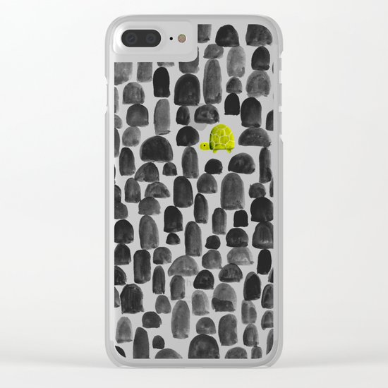 Turtle in Stone Garden Clear iPhone Case