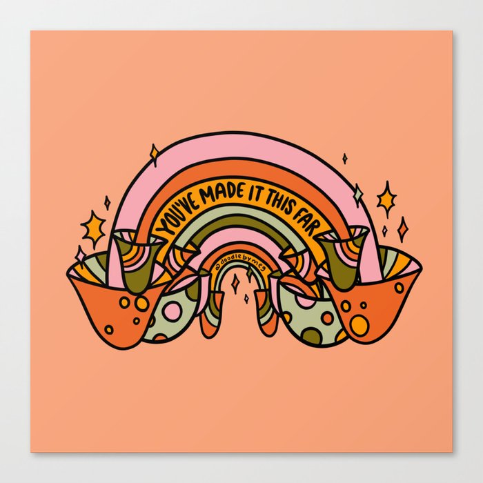 Mushroom Rainbow Canvas Print