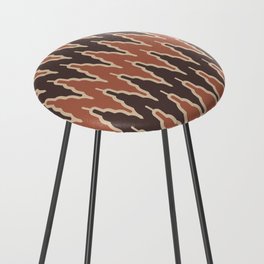 Chevron Pattern 525 Brown and Beige Counter Stool