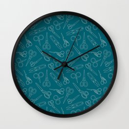 Craft Scissors // Teal Wall Clock