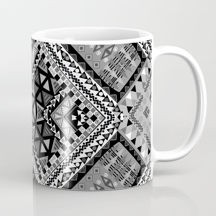 Black and white ethnic patchwork design Coffee Mug