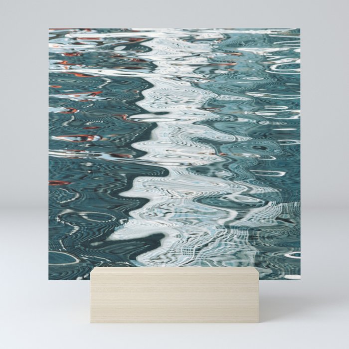 Blue Abstract Ocean Reflections Mini Art Print