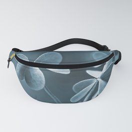 Elegant Blue Three Clovers Nature Macro Abstract Fanny Pack