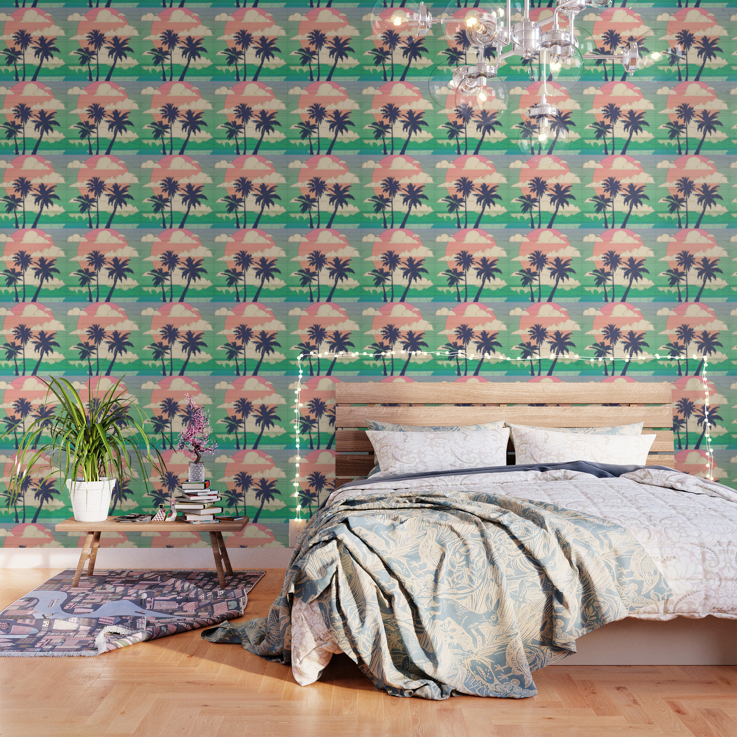 Retro Vaporware Tropical Sunset Wallpaper By Maggiecuda Society6