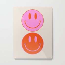 Keep Smiling! - Smiley Face Pattern Metal Print | Collage, Bright, Cute, 90S, 8X10, Face, Silly, Happiness, Retro, Cheerful 