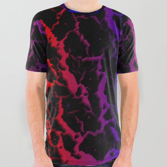 Cracked Space Lava - Red/Blue All Over Graphic Tee