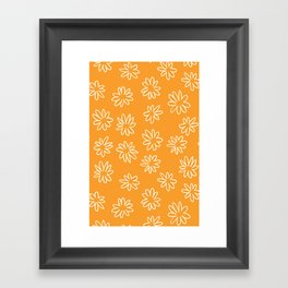 Orange Doodle Daisy Framed Art Print