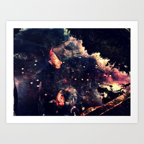 Dancing with Koi Art Print