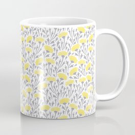 Yellow and grey Coffee Mug | Japanese, Pastel, Blooming, Yellow, May, Daisy, Spring, Chrysanthemum, Grey, Korean 
