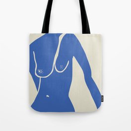Nude cut out in blue Tote Bag