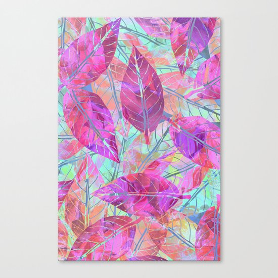 Pink Leaves Canvas Print